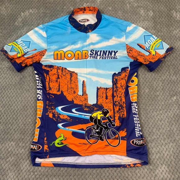 Primal Wear Other - Primal Wear‎ Moab Skinny Tire Festival 2004 Cycling Jersey Mens M Blue Orange